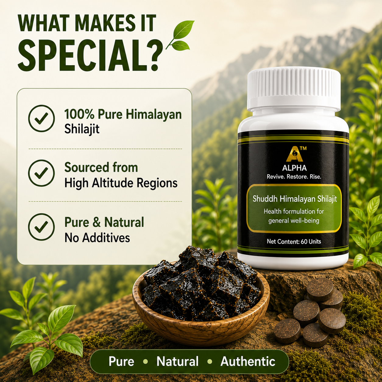 Alpha Himalayan Shuddh Shilajit Tablets – 60 Tablets - Image 6